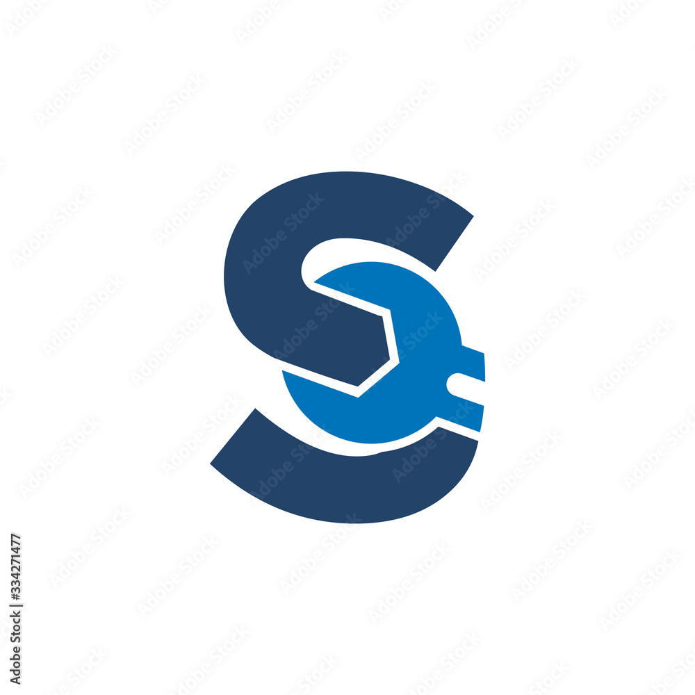 Letter S Wrench Logo Design. Handyman Repair Service. Technology Construction Industry Vector Icon Letter S Wrench Logo Design. Handyman Repair Service. Technology Construction Industry Vector Icon