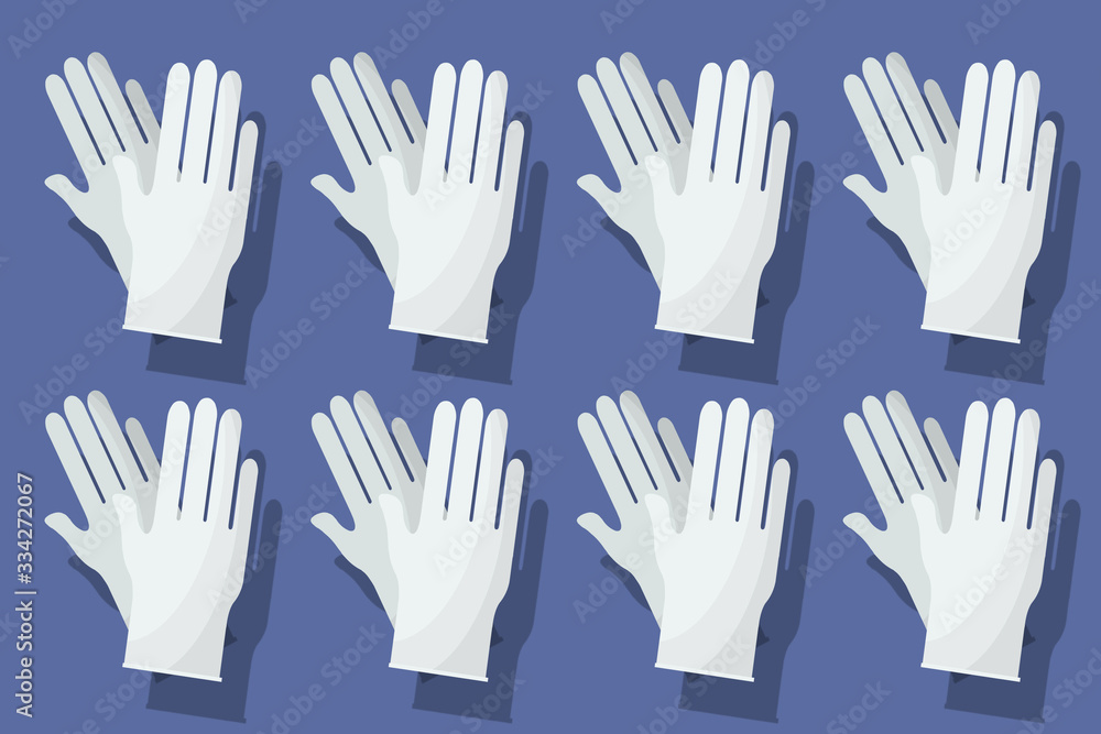 set of white pair of rubber gloves set of white pair of rubber gloves