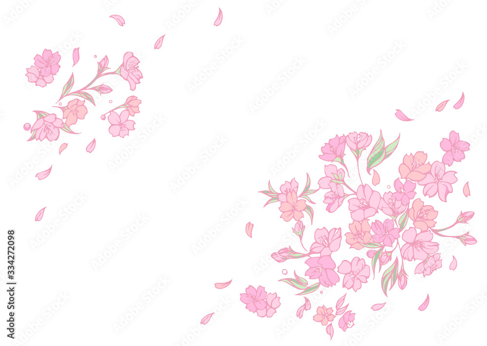 桜をモチーフにデザインした背景素材