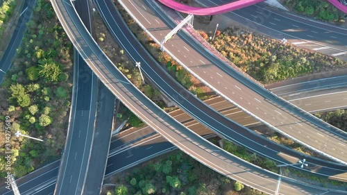 Auckland's spaghetti junction devoid of traffic during the Covid-19 outbreak in New Zealand photo