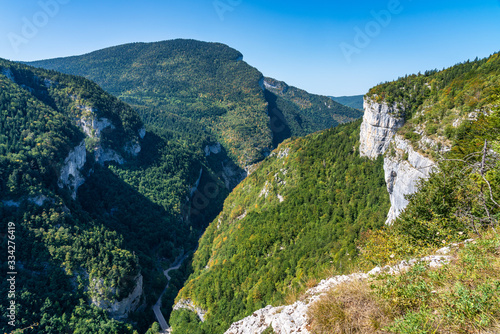 Gorges de la Bourne, the Bourne canyon near Villard de Lans, Vercors in France photo