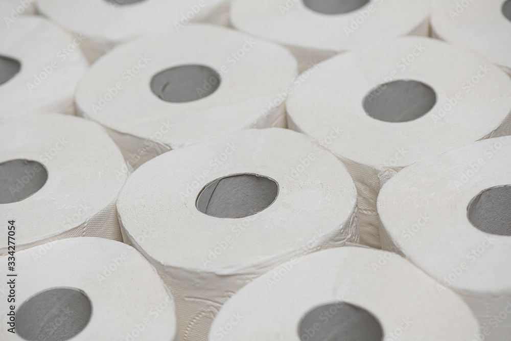 Toilet paper rools stacked on top of each other Toilet paper rools stacked on top of each other