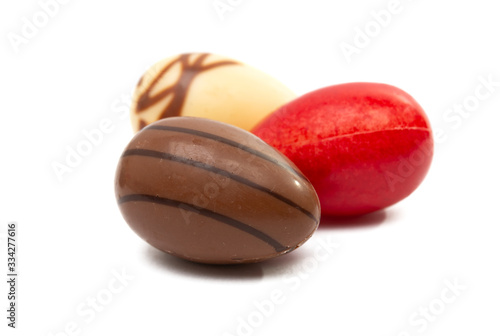 chocolate easter eggs isolated