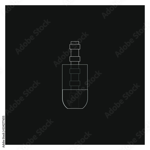 bamboo inside glass vase on white background