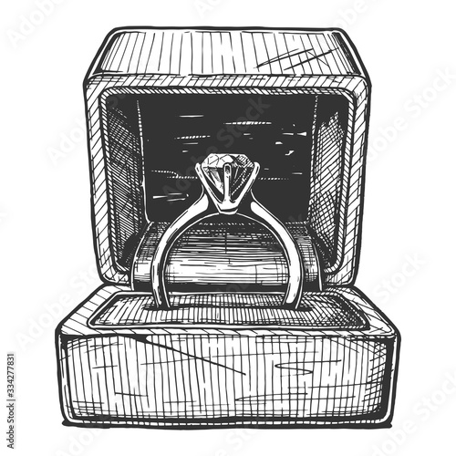 Wedding ring in the gift box