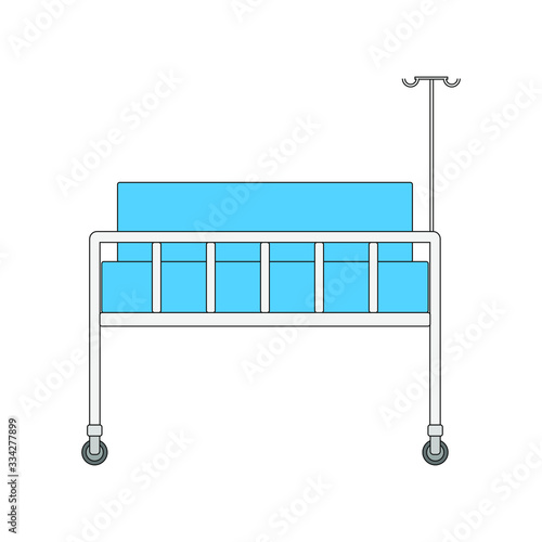 hospital bed on white background