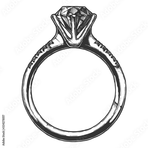 Ring with a big diamond