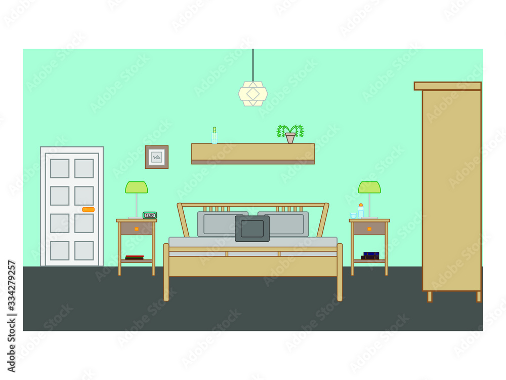 bedroom room on white background bedroom room on white background
