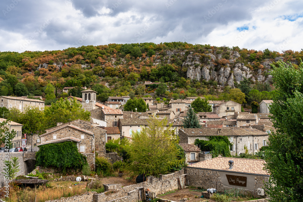 Medieval Village of Vogue in Ardeche, Rhone-Alpes, France