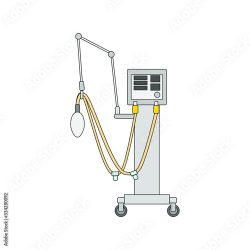 hospital artificial respirator on white background