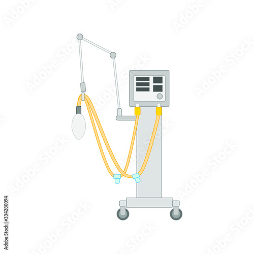 hospital artificial respirator on white background