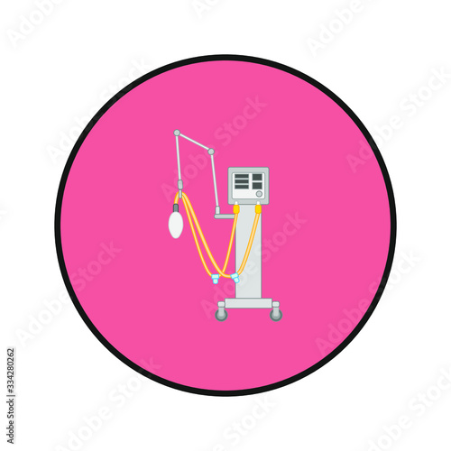 hospital artificial respirator on white background