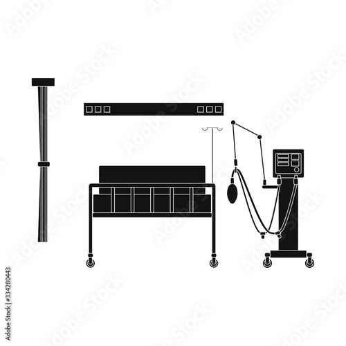 icu hospital room with respirator