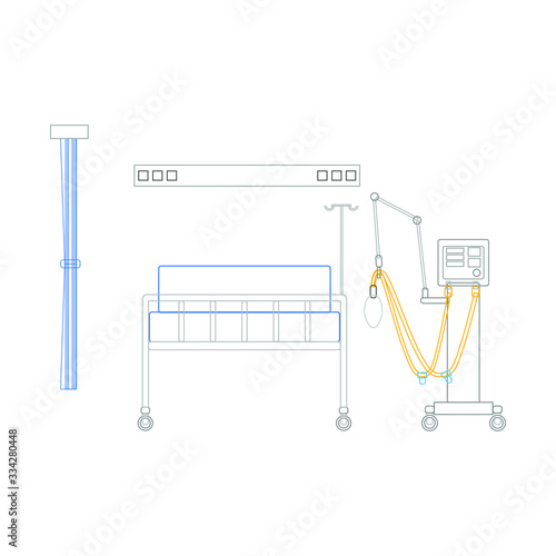 icu hospital room with respirator