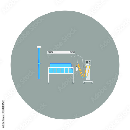 icu hospital room with respirator
