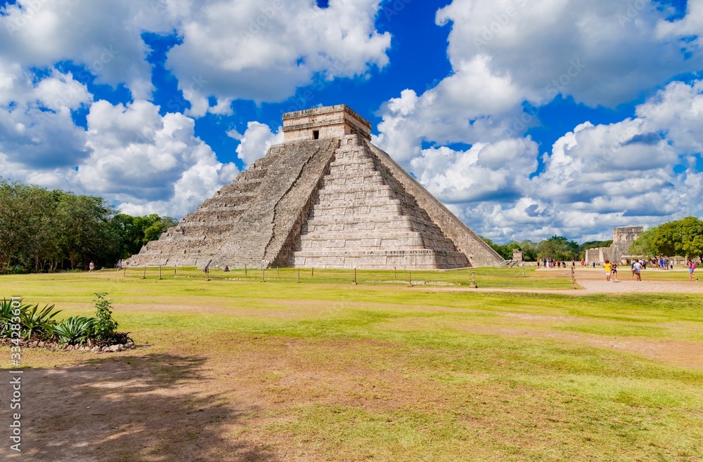 tropical forest in Mexico between the pyramids of Chichén Itzá tropical forest in Mexico between the pyramids of Chichén Itzá