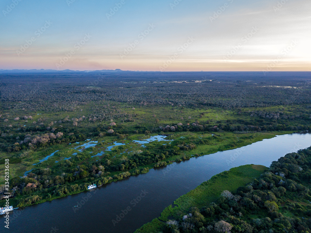 Miranda River photographed in Corumba, Mato Grosso do Sul. Pantanal Biome. Picture made in 2017.