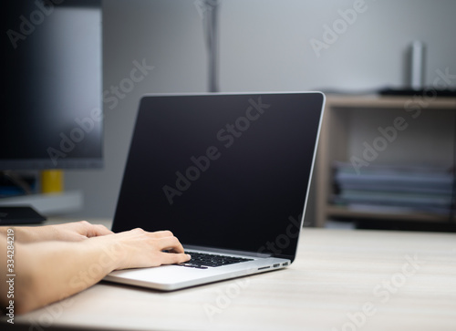 Person working on the computer laptop apple macbook