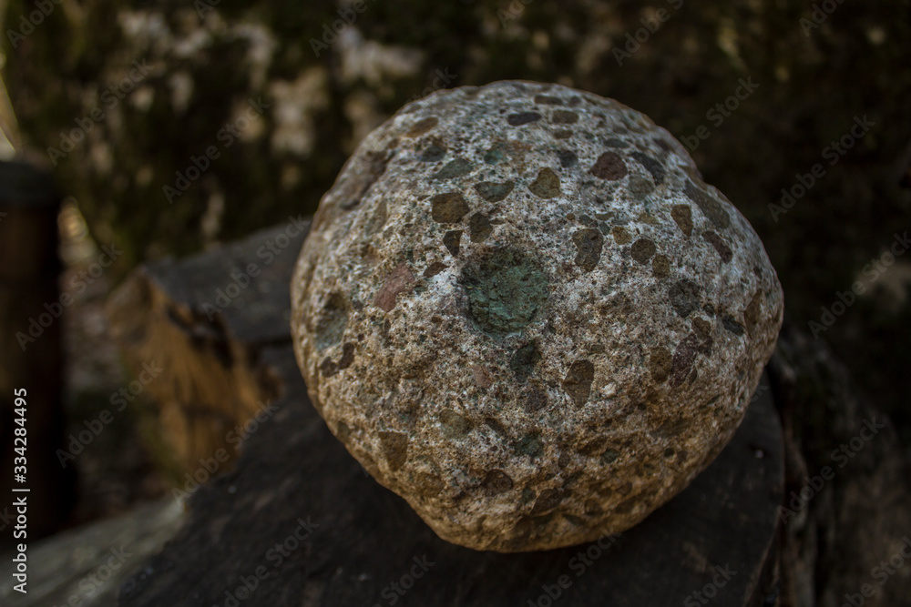 stone with colorful fragments