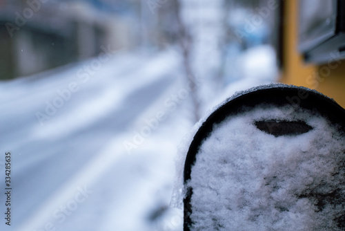 snow on post / Japanese winter