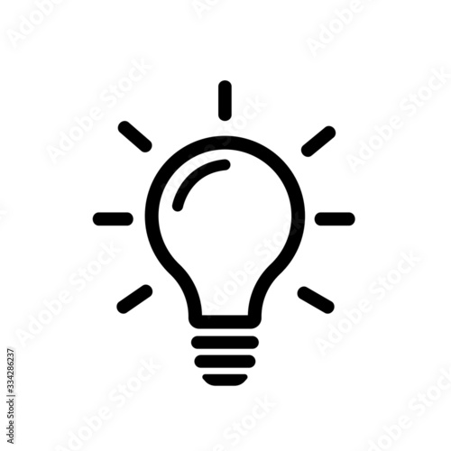 Light bulb icon, isolated on background.