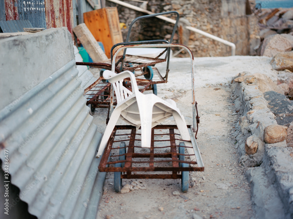 old equipment in roof