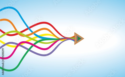 Vector illustration, colorful arrows in creative intertwined design.