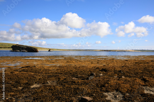 Scapa Flow - Orkney (Scotland), UK - August 08, 2018: World War II boat intentionally sunk to protect the natural harbour of Scapa Flow, Orkney, Scotland, Highlands, United Kingdom photo