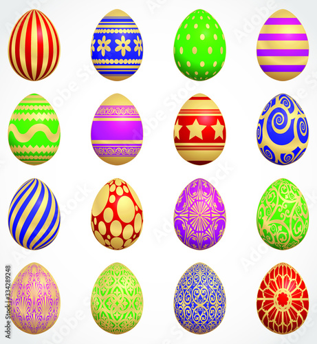 easter eggs decorative color set 