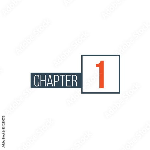 Chapter 1 design template, can be used for books design or tabs. Stock Vector illustration isolated on white background.