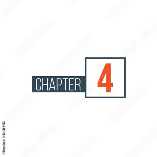 Chapter 4 design template, can be used for books design or tabs. Stock Vector illustration isolated on white background.