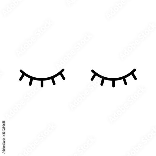 Closed eyes vector icon for web and mobile.