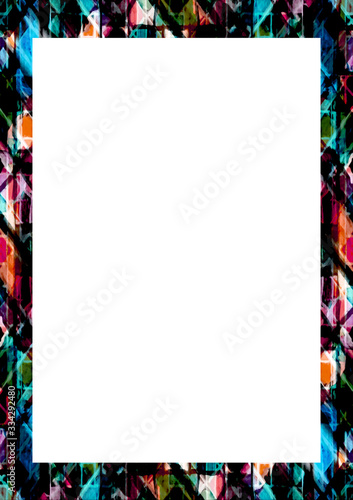 White Frame With Abstract Decorated Rounded Borders