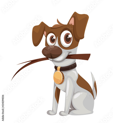 Cute Cartoon Jack Russell Terrier photo