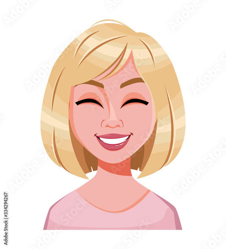Face expression of beautiful blonde woman