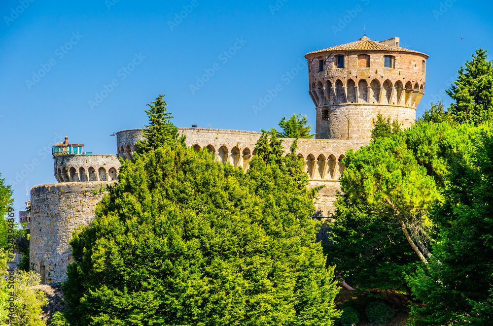 Medici Fortress of Volterra in a sunny day, Tuscany, Italy
