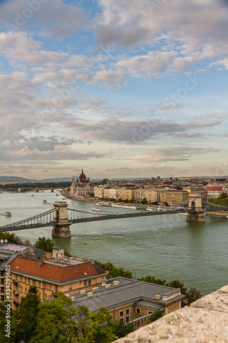Budapest Danube evening view.