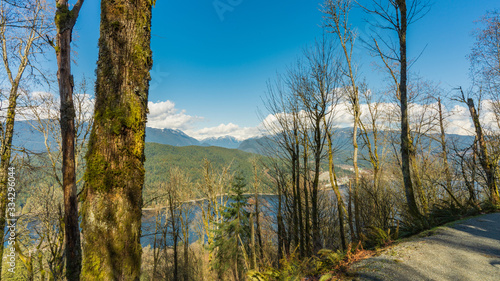 burrard inlet and north shore mountains from transcanada trail
