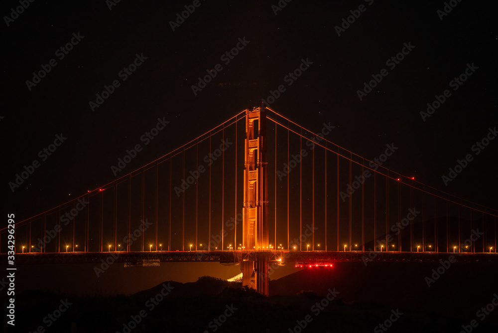 Golden Gate Bridge at moonset