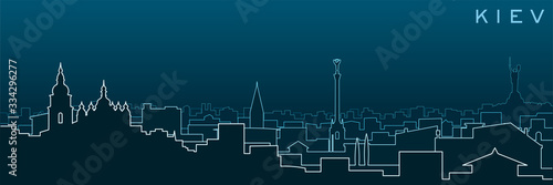 Kiev Multiple Lines Skyline and Landmarks