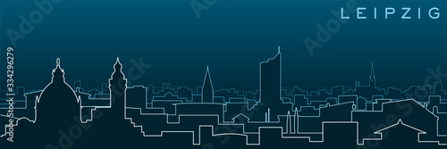 Leipzig Multiple Lines Skyline and Landmarks