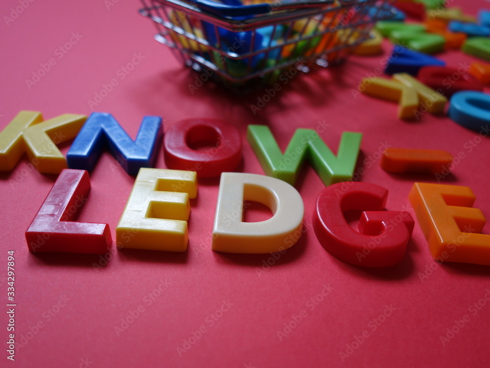 layout of colored letters on the topic of knowledge and education