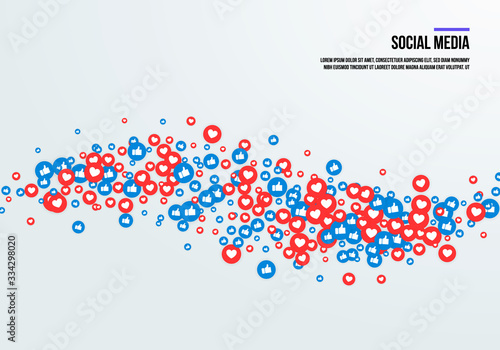 Thumbs up and heart icon on a white background. social media icon. emoji reactions. vector illustration