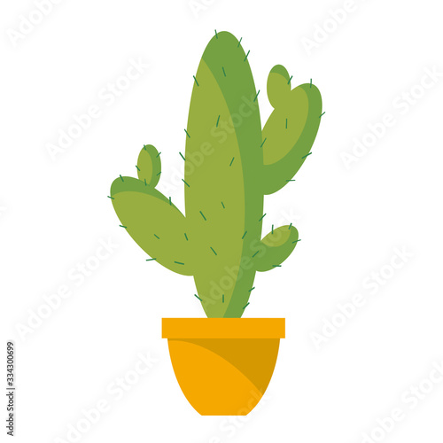 Cactus in desert. Cartoon vector and illustration. Hand drawn style, isolated on white background. Flat illustration