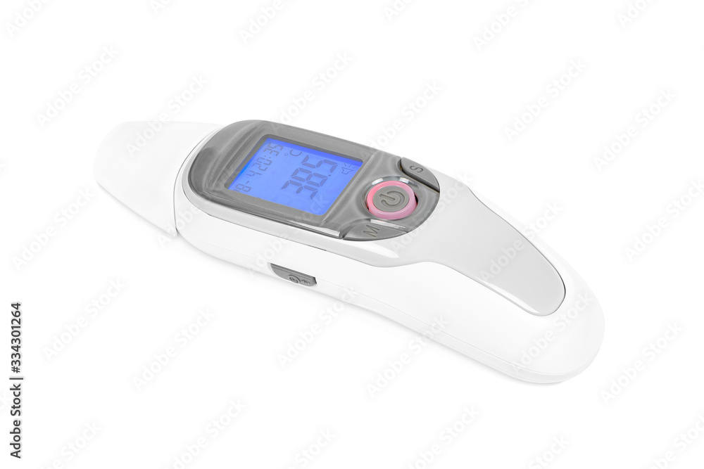 Digital infrared thermometer on white background Digital infrared thermometer on white background