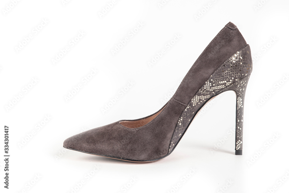 Obraz premium women's shoes on a white background isolated. Copy space text.