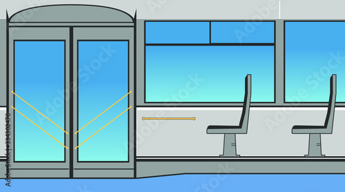 Bus interior. Vector illustration.
