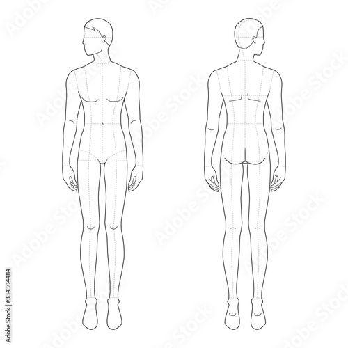 Fashion template of standing men. 
