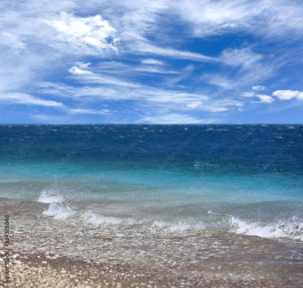 urquoise  sea under clouds in sky