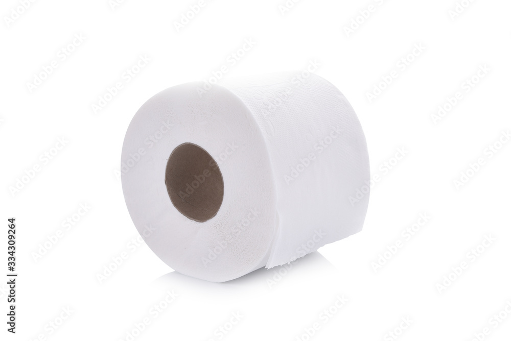 Toilet paper on white background Toilet paper on white background